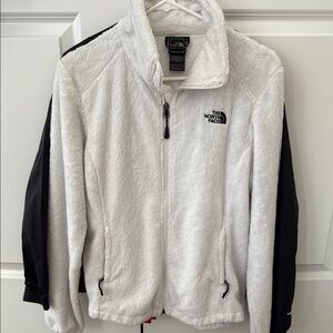 The North Face White and Black Fleece Jacket